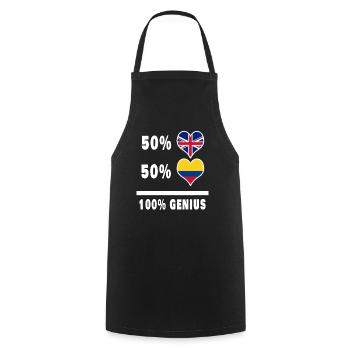 Colombie et Grande-Bretagne 100% Genius Flag - Tablier de cuisine - noir - Devant - AI Model Male 185 dark (185cm)