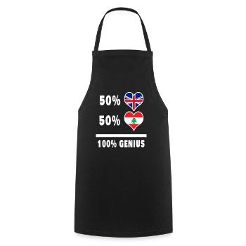 Libanon und Großbritannien 100% Genius Flagge - Kochschürze - Schwarz - Vorne - AI Model Male 185 dark (185cm)