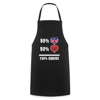 Marokko und Großbritannien 100% Genius Flagge - Kochschürze - Schwarz - Vorne - AI Model Male 185 dark (185cm)