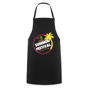 Festival, Sommerfest, Strandparty - Kochschürze - Schwarz - Vorne - AI Model Male 185 dark (185cm)