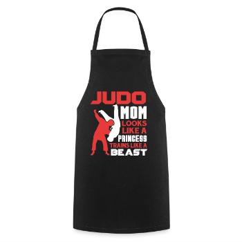 Judo Judo Mom Trains Like A Beast - Cooking Apron - black - Front - AI Model Male 185 dark (185cm)