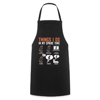 Microbiologist Things I Do In My Spare Scientist - Cooking Apron - black - Front - AI Model Male 185 dark (185cm)
