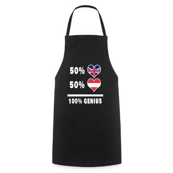 Autriche et Grande-Bretagne 100% Genius Flag - Tablier de cuisine - noir - Devant - AI Model Male 185 dark (185cm)