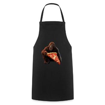 Bigfoot Pizza Party - Cooking Apron - black - Front - AI Model Male 185 dark (185cm)