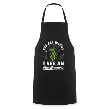 Herbalism You See Weeds I See Medicine Herbalist - Kochschürze - Schwarz - Vorne - AI Model Male 185 dark (185cm)