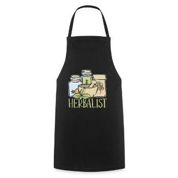 Herbalism Herbalist Natural Healing Medicinal Herb - Cooking Apron - black - Front - AI Model Male 185 dark (185cm)