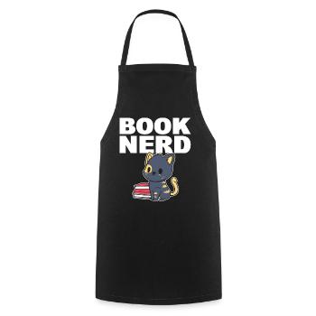 Book Nerd Begeisterter Leser - Kochschürze - Schwarz - Vorne - AI Model Male 185 dark (185cm)