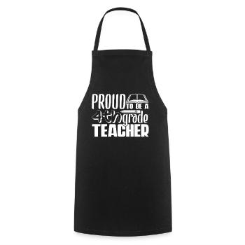 4th Grade Teacher Proud To Be A 4th Grade Teacher - Cooking Apron - black - Front - AI Model Male 185 dark (185cm)