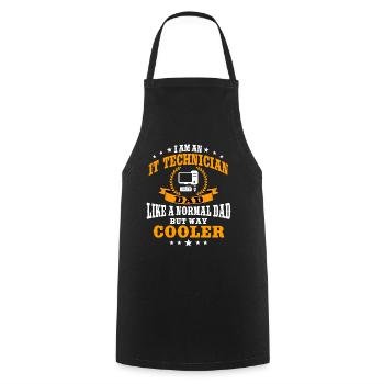 Drôle de technicien informatique Papa Fête des pères - Tablier de cuisine - noir - Devant - AI Model Male 185 dark (185cm)