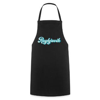 Reykjavik Neon Script - Cooking Apron - black - Front - AI Model Male 185 dark (185cm)