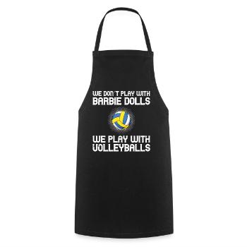 Cette fille aime Jésus et le volleyball - Tablier de cuisine - noir - Devant - AI Model Male 185 dark (185cm)
