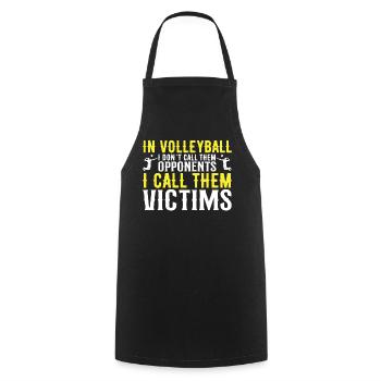 School is important, but volleyball is more important - Cooking Apron - black - Front - AI Model Male 185 dark (185cm)