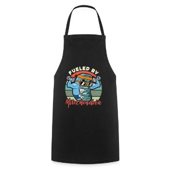 Microbiologist Fueled By Mitochondria Microbiology - Cooking Apron - black - Front - AI Model Male 185 dark (185cm)