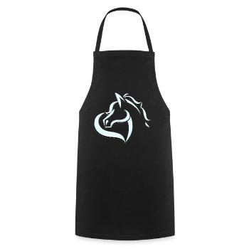 Tannis Ausritte logo hellblau schwarz ohne Name - Kochschürze - Schwarz - Vorne - AI Model Male 185 dark (185cm)