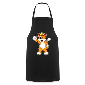 Couronne de Tigre - Tablier de cuisine - noir - Devant - AI Model Male 185 dark (185cm)