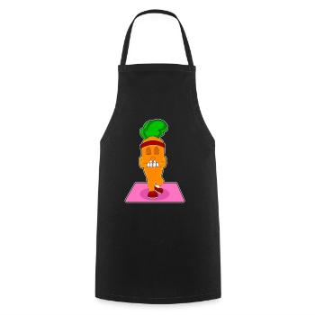 Carrot Yoga Fitness Meditation - Cooking Apron - black - Front - AI Model Male 185 dark (185cm)