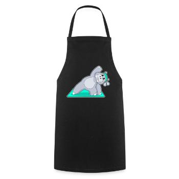 Hippopotamus Yoga Fitness Gymnastics - Cooking Apron - black - Front - AI Model Male 185 dark (185cm)