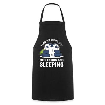 Panda Eating and Sleeping Panda Fan - Cooking Apron - black - Front - AI Model Male 185 dark (185cm)