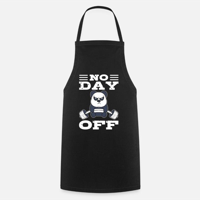 No Day Off Weightlifter - Cooking Apron - black