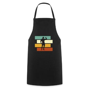 Body building Retro - Cooking Apron - black - Front - AI Model Male 185 dark (185cm)