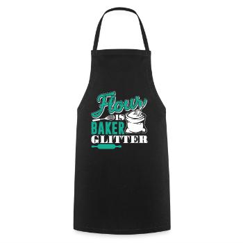 Baker Flour Is Baker Glitter - Cooking Apron - black - Front - AI Model Male 185 dark (185cm)