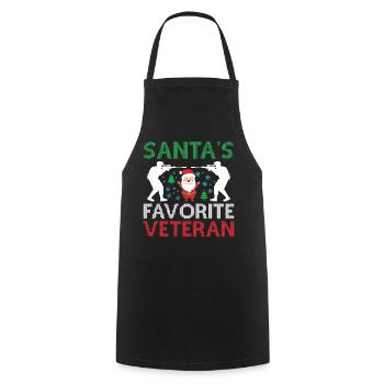 Der Lieblingsveteran Des Weihnachtsmanns - Kochschürze - Schwarz - Vorne - AI Model Male 185 dark (185cm)