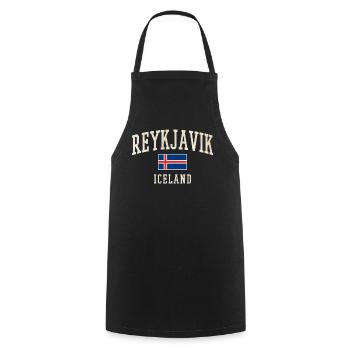 Reykjavik Iceland Vintage Flag Tee - Cooking Apron - black - Front - AI Model Male 185 dark (185cm)