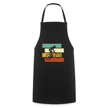 Mountain Bike Retro - Cooking Apron - black - Front - AI Model Male 185 dark (185cm)