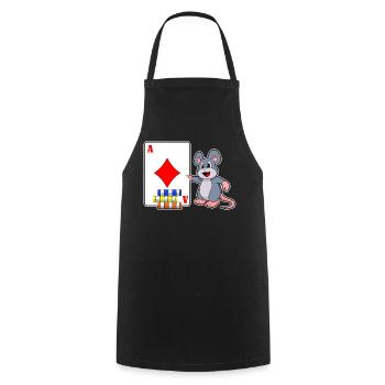 Maus Poker Pokerkarten Pokerchips - Kochschürze - Schwarz - Vorne - AI Model Male 185 dark (185cm)