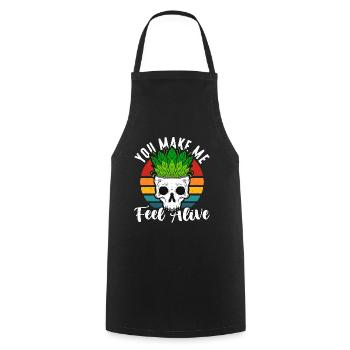 Herbalism You Make Me Feel Alive Retro Herb Lover - Cooking Apron - black - Front - AI Model Male 185 dark (185cm)