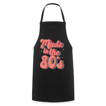 80s Retro CostumeTheme Party Costume 90s Party - Cooking Apron - black - Front - AI Model Male 185 dark (185cm)