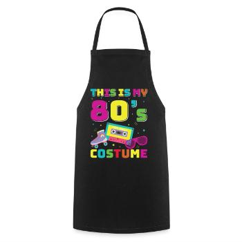 80s Retro CostumeTheme Party Costume 90s Party - Cooking Apron - black - Front - AI Model Male 185 dark (185cm)