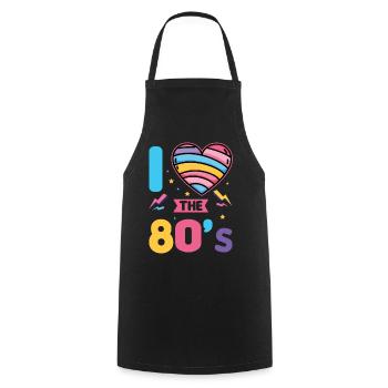 80s Retro CostumeTheme Party Costume 90s Party - Cooking Apron - black - Front - AI Model Male 185 dark (185cm)