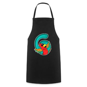 6 Anniversaire 6 ans avec motif animal - six - Tablier de cuisine - noir - Devant - AI Model Male 185 dark (185cm)