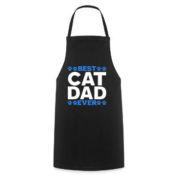 Meilleur père de chat de tous les temps - Amoureux des chats et propriétaire de chat Happy Fa - Tablier de cuisine - noir - Devant - AI Model Male 185 dark (185cm)