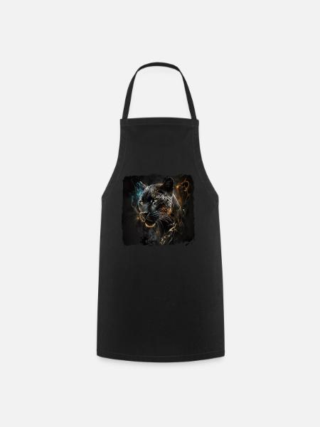 Schwarzer Panther Großkatze - Kochschürze - Schwarz