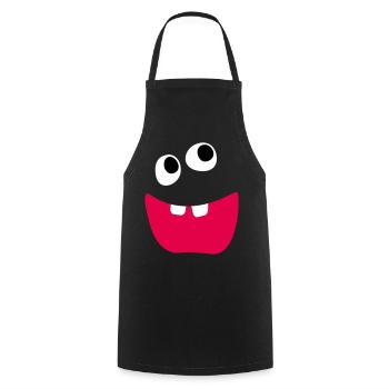 Freches Monster Lachen Zähne Kinder Comic lustig - Kochschürze - Schwarz - Vorne - AI Model Male 185 dark (185cm)