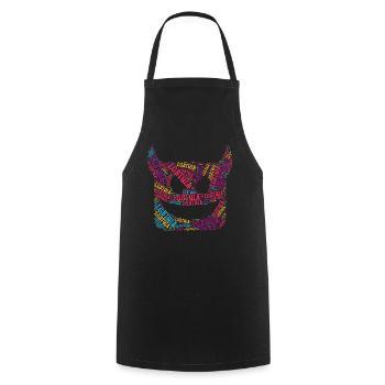 LGBTQIA+ T-Shirt Devil Word Cloud Gay Pride LGBT - Cooking Apron - black - Front - AI Model Male 185 dark (185cm)
