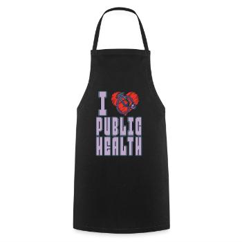 Public Health Worker I Heart Public Health Care - Cooking Apron - black - Front - AI Model Male 185 dark (185cm)