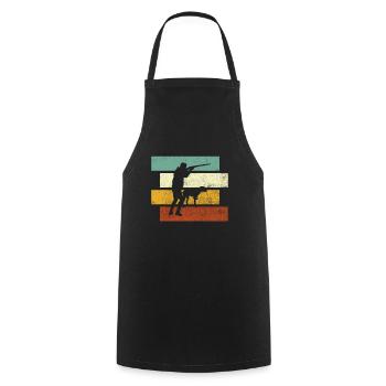 Hunting Retro - Cooking Apron - black - Front - AI Model Male 185 dark (185cm)