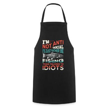 I'd Rather Be Fishing - Cooking Apron - black - Front - AI Model Male 185 dark (185cm)