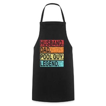 Ehemann Papa Pool Guy Legende - Kochschürze - Schwarz - Vorne - AI Model Male 185 dark (185cm)