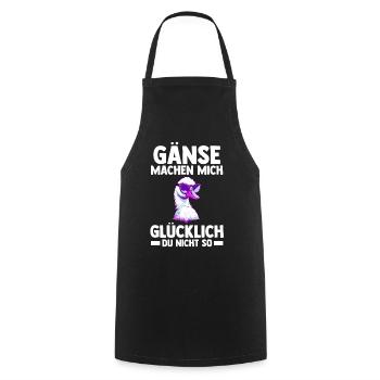 Gans Gänse - Kochschürze - Schwarz - Vorne - AI Model Male 185 dark (185cm)