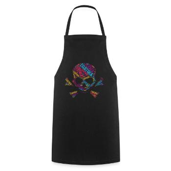 LGBTQIA+ T Shirt Skull Word Cloud LGBT Gay Pride - Cooking Apron - black - Front - AI Model Male 185 dark (185cm)
