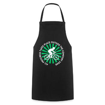 MTB Road Bike Cyclist Leave your comfort zone - Cooking Apron - black - Front - AI Model Male 185 dark (185cm)