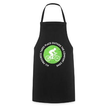 MTB Road Bike Cyclist Leave your comfort zone - Cooking Apron - black - Front - AI Model Male 185 dark (185cm)