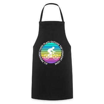 MTB Road Bike Cyclist Leave your comfort zone - Cooking Apron - black - Front - AI Model Male 185 dark (185cm)