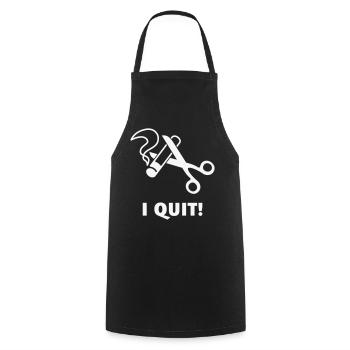I Quit! (Ex-Smoker / Stop Smoking / White) - Cooking Apron - black - Front - AI Model Male 185 dark (185cm)