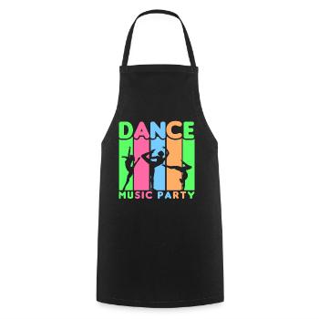 80s Retro CostumeTheme Party Costume 90s Party - Cooking Apron - black - Front - AI Model Male 185 dark (185cm)