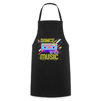 80s Retro CostumeTheme Party Costume 90s Party - Cooking Apron - black - Front - AI Model Male 185 dark (185cm)